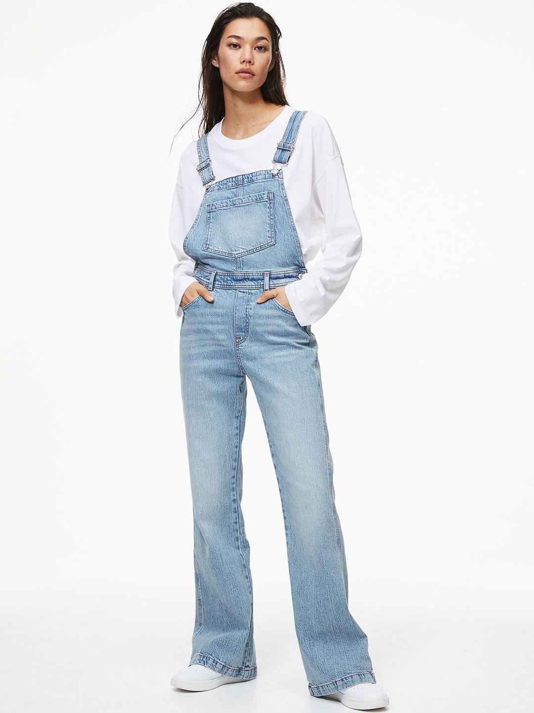 h&m flared denim dungarees