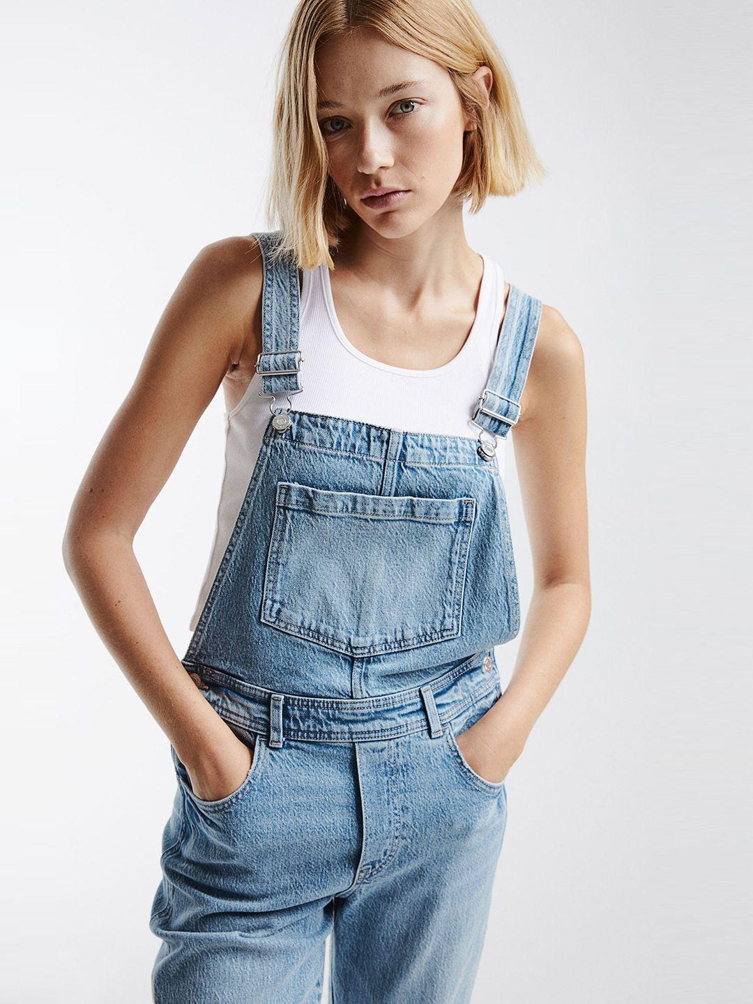 h&m flared denim dungarees