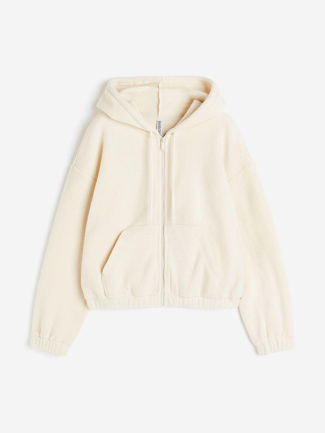 h&m fleece zip-through hoodie