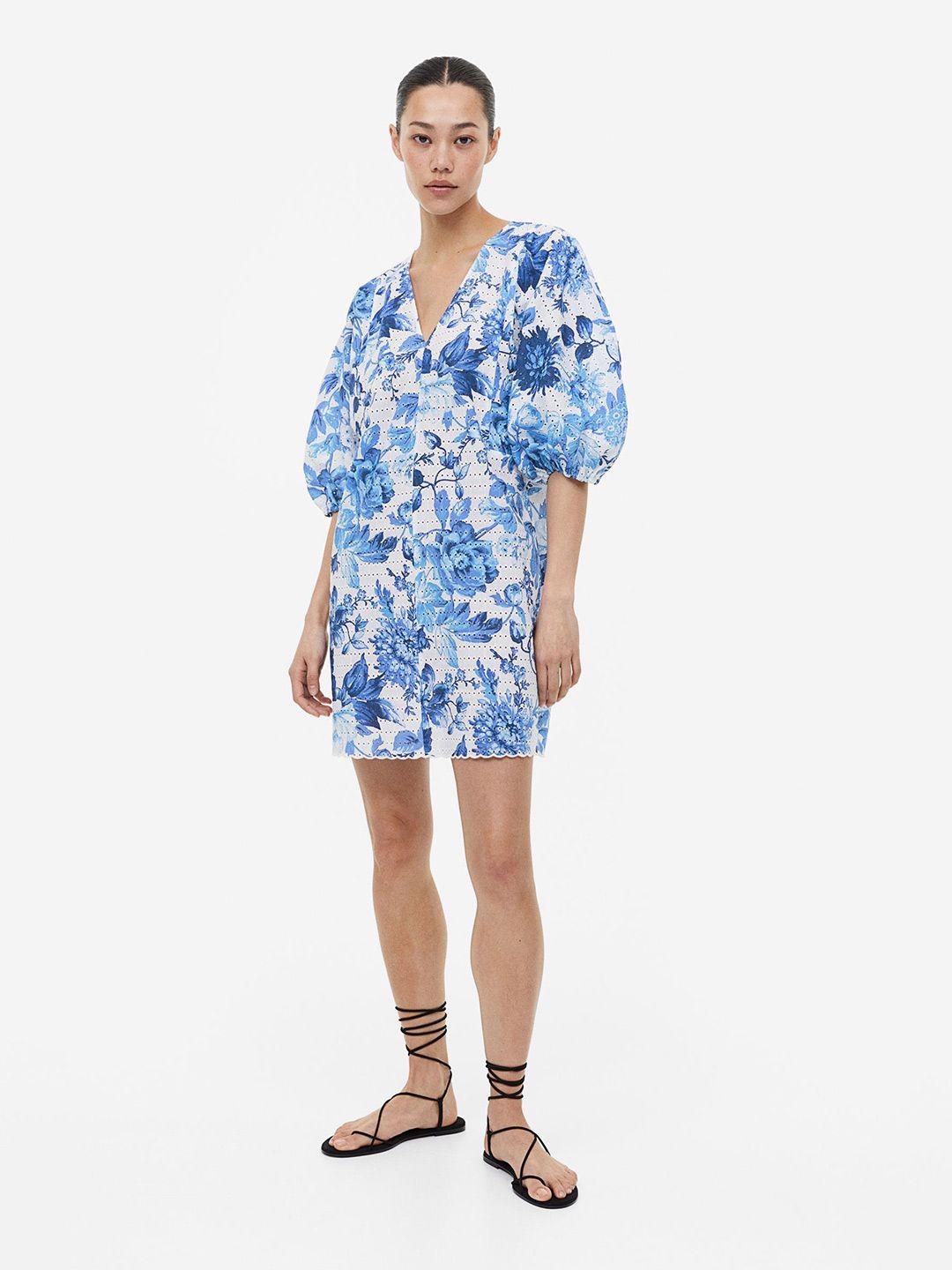 h&m floral cotton broderie anglaise dress