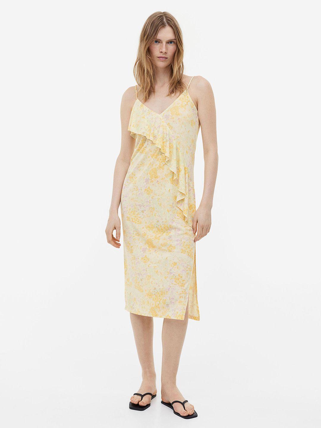 h&m flounce-detail slip dress