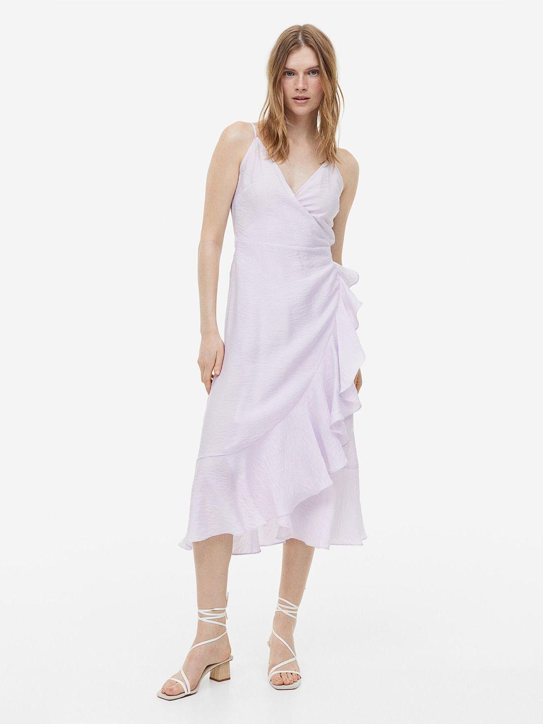 h&m flounce-trimmed wrap dress