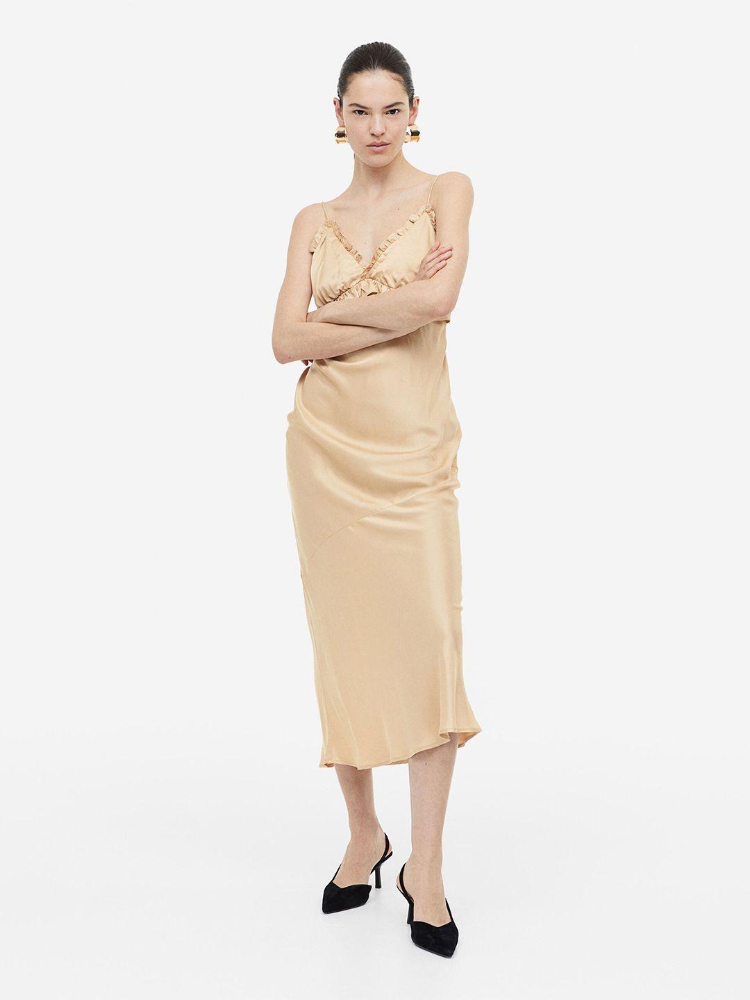 h&m frill-detail slip dress