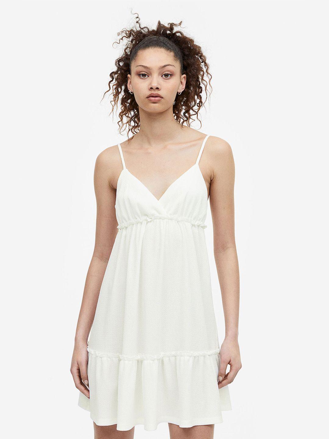 h&m frill-trimmed crepe dress