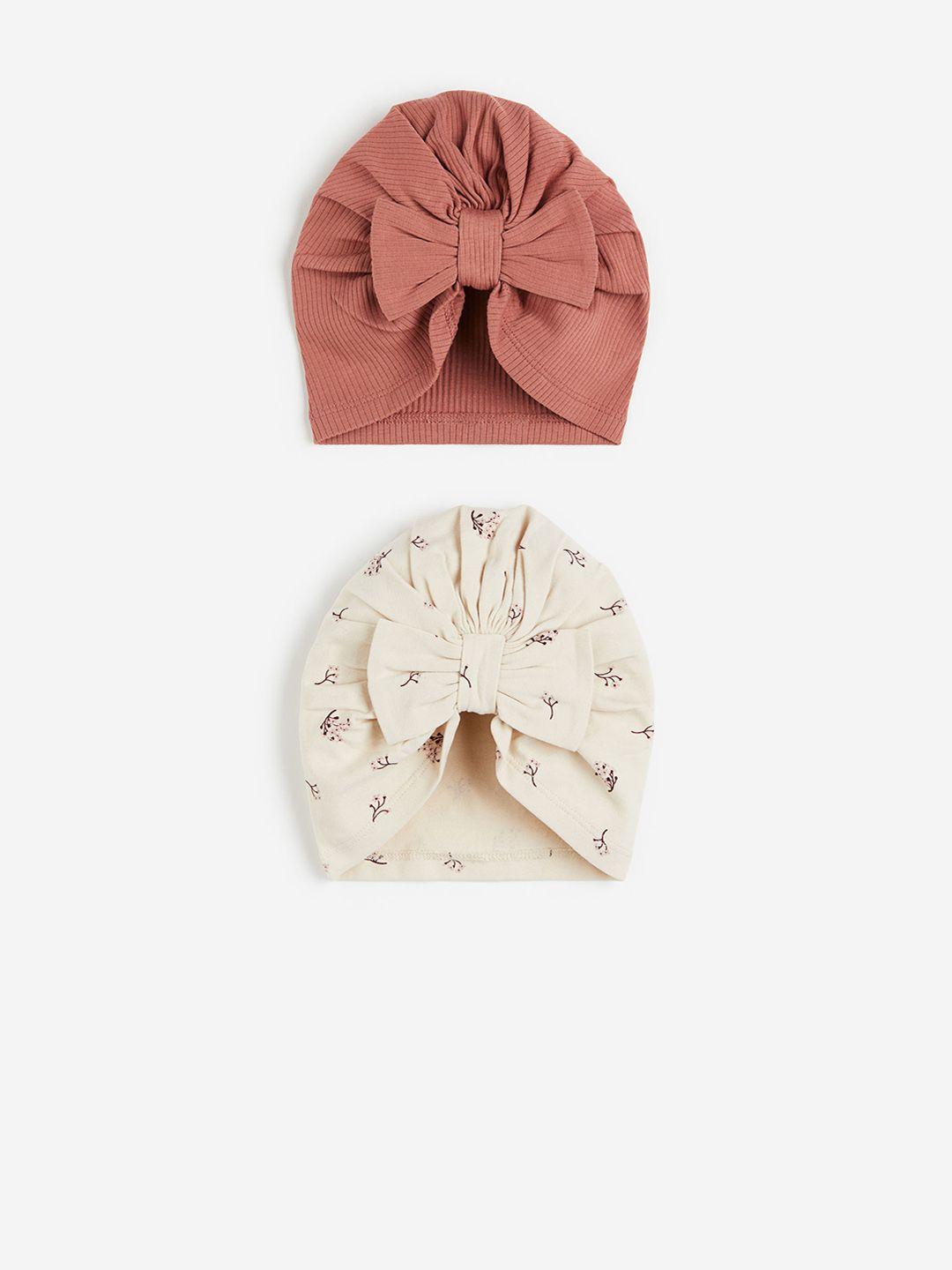 h&m girls 2-pack knot-detail hats
