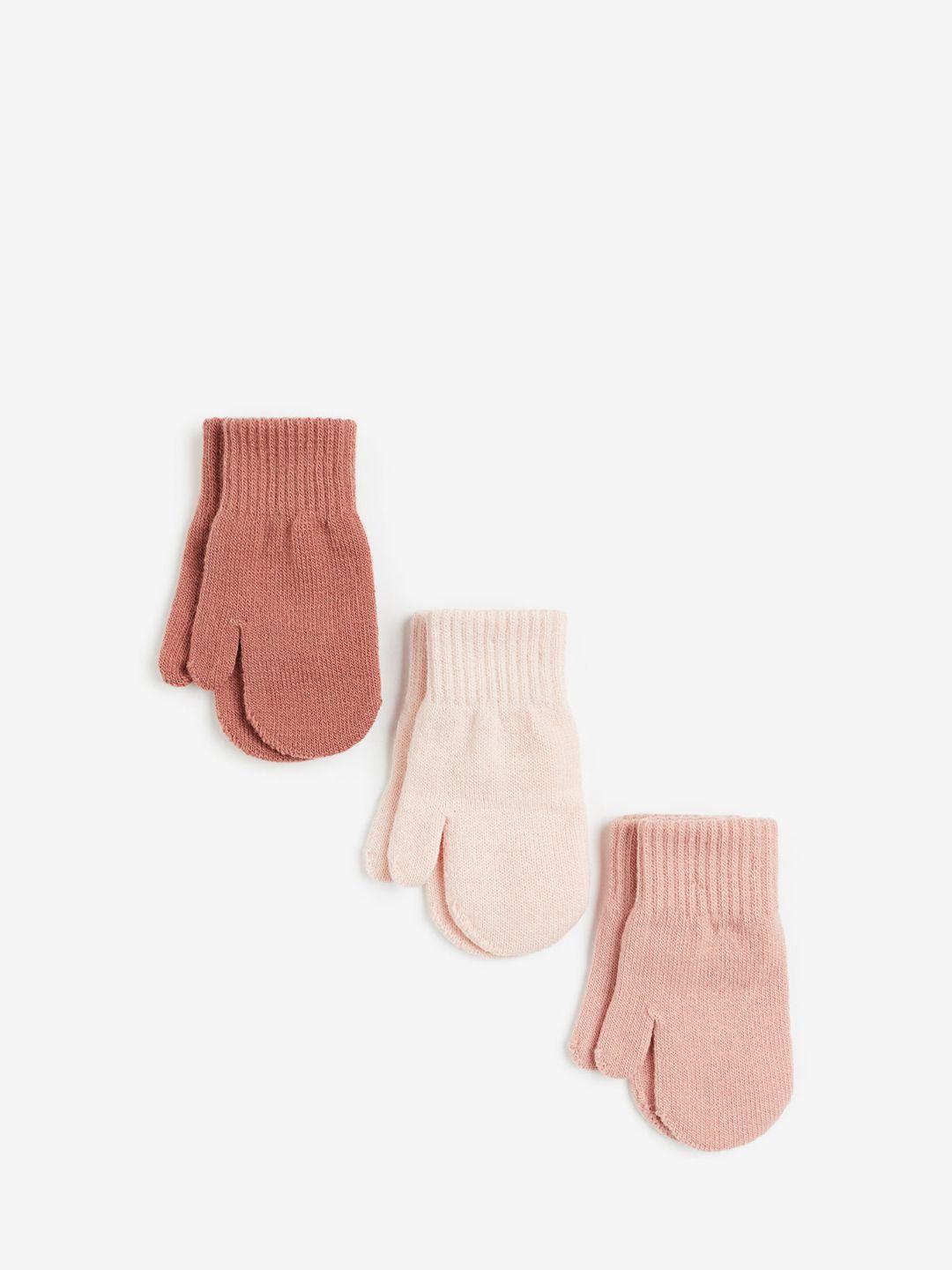 h&m girls 3-pcs mittens