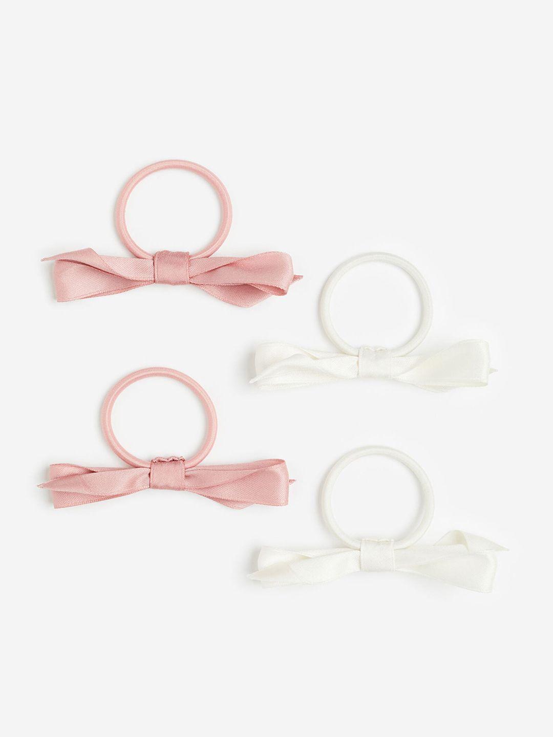 h&m girls 4-pack bow-detail hair elastics