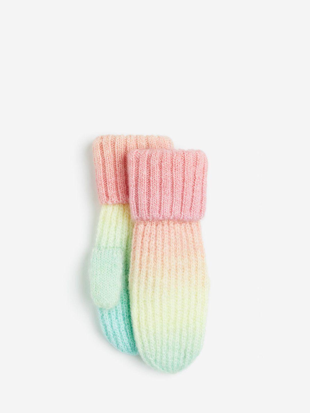 h&m girls rib-knit mittens