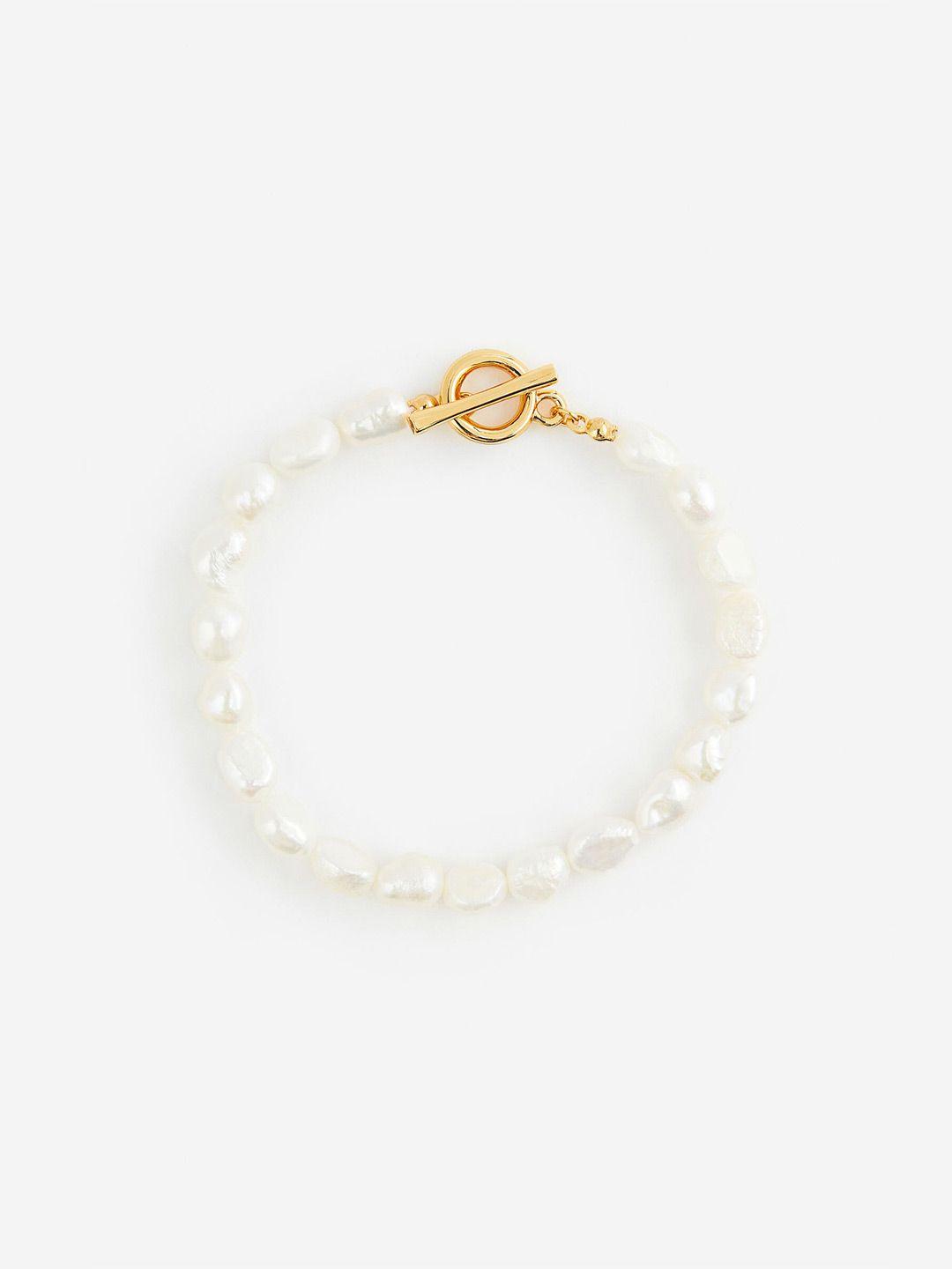 h&m gold-plated pearl bracelet