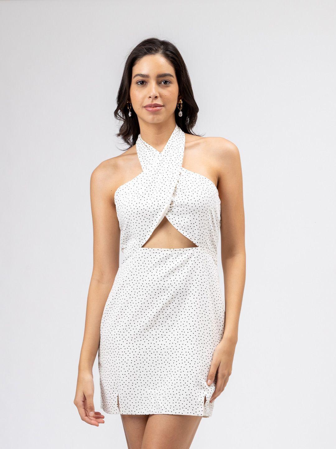 h&m halterneck polka dress