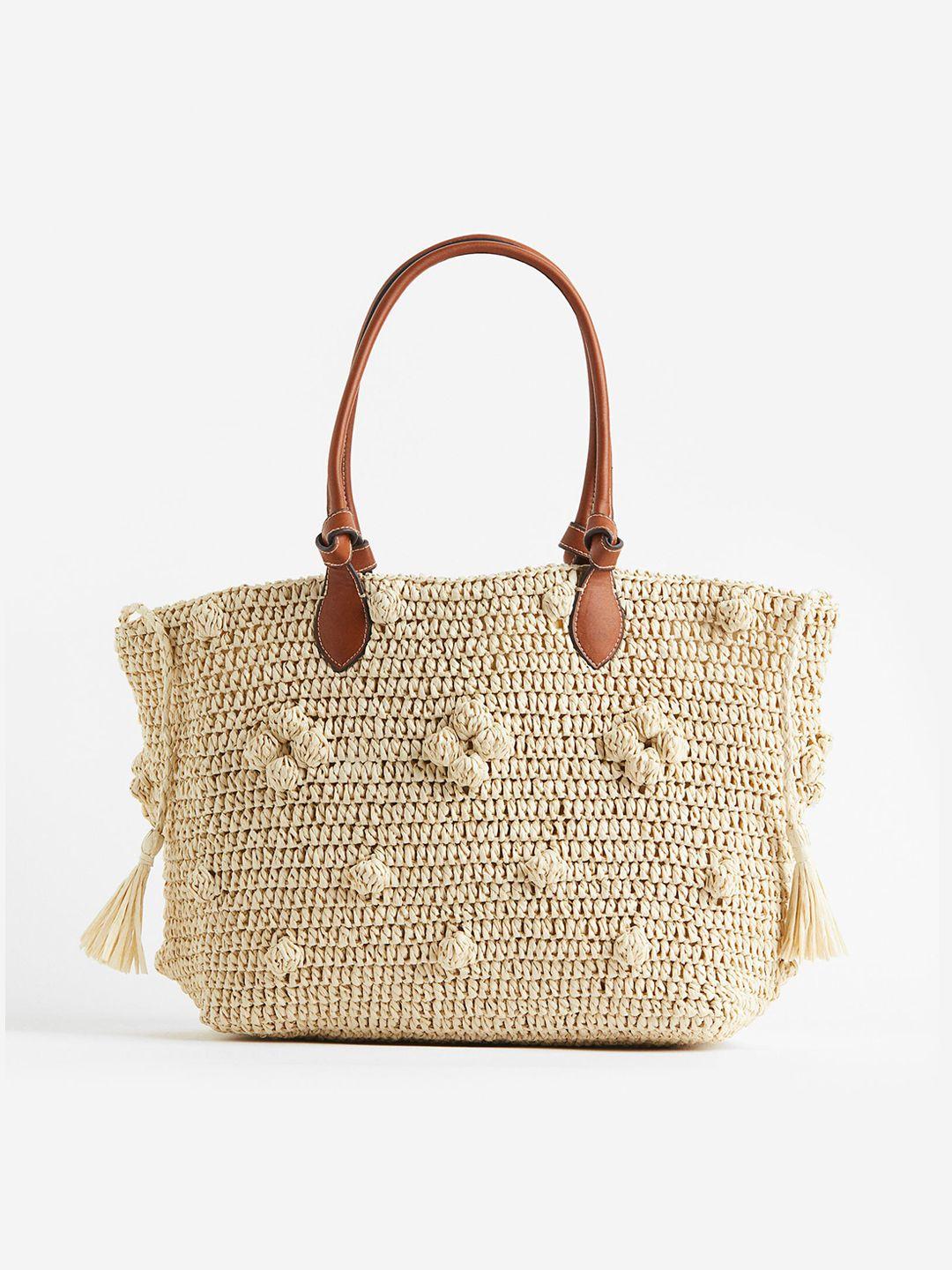 h&m handmade straw shopper