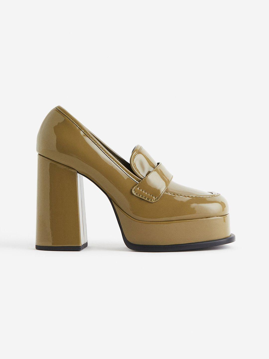 h&m heeled platform loafers