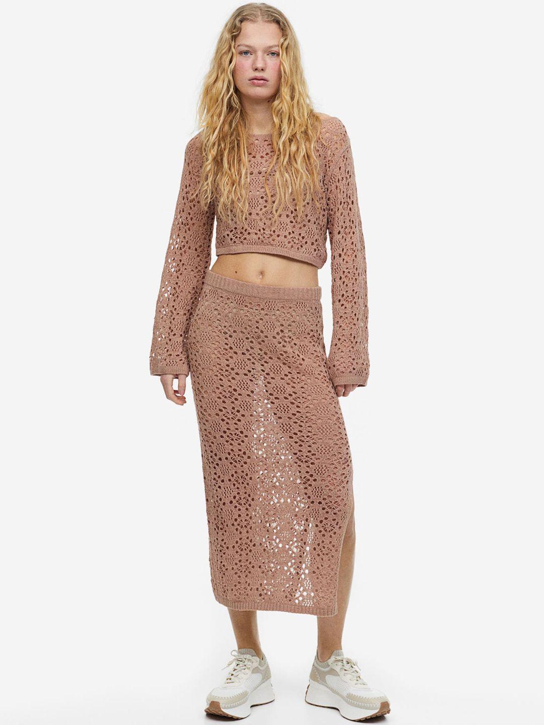 h&m hole-knit skirt