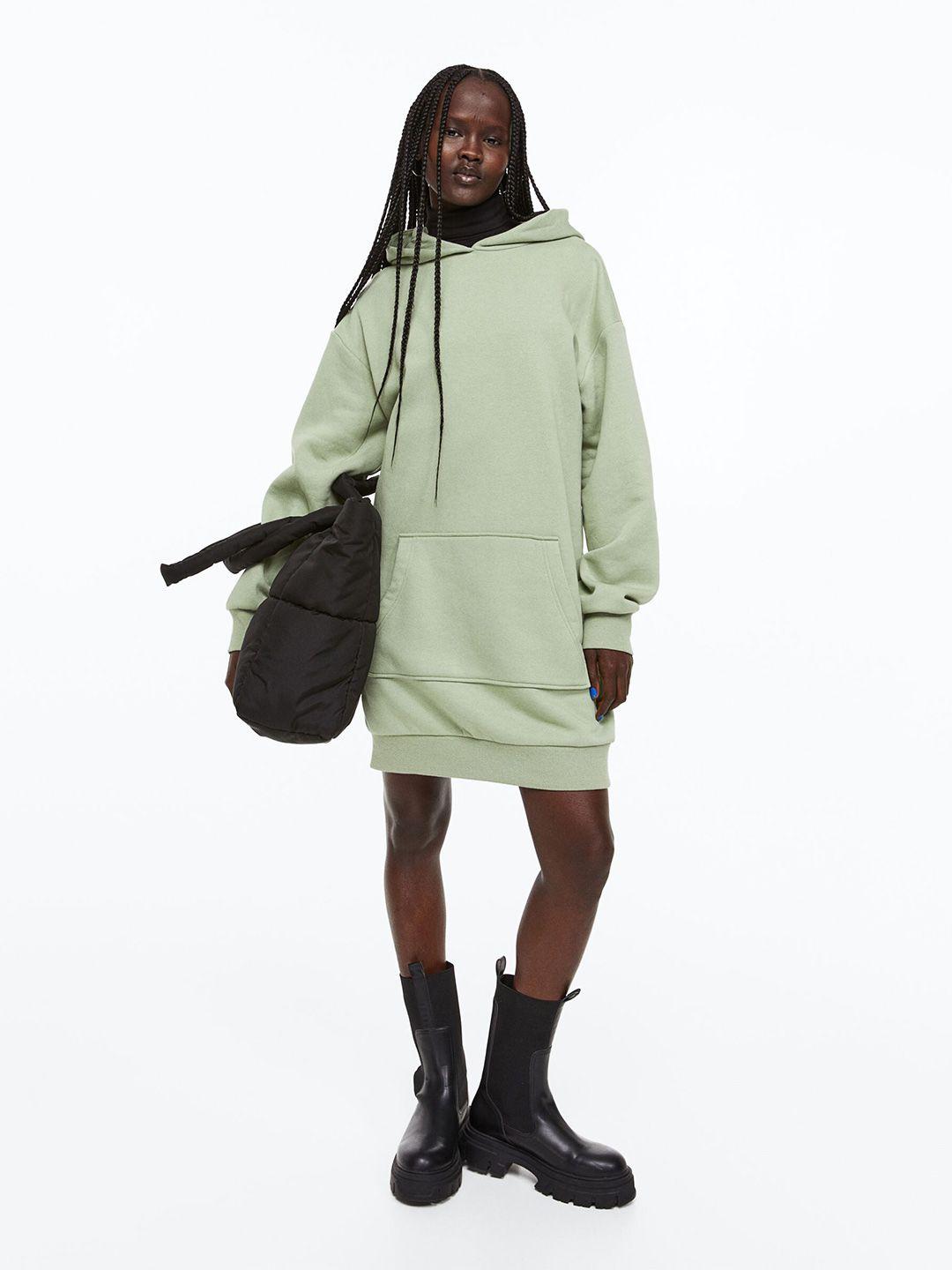 h&m hooded sweatshirt dress