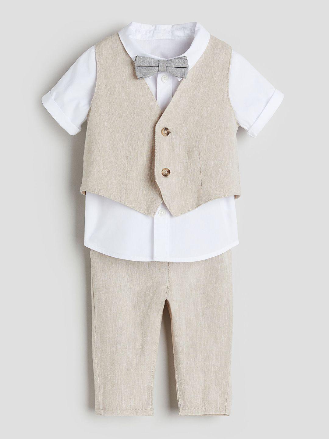 h&m infant boys 3-piece linen blend set
