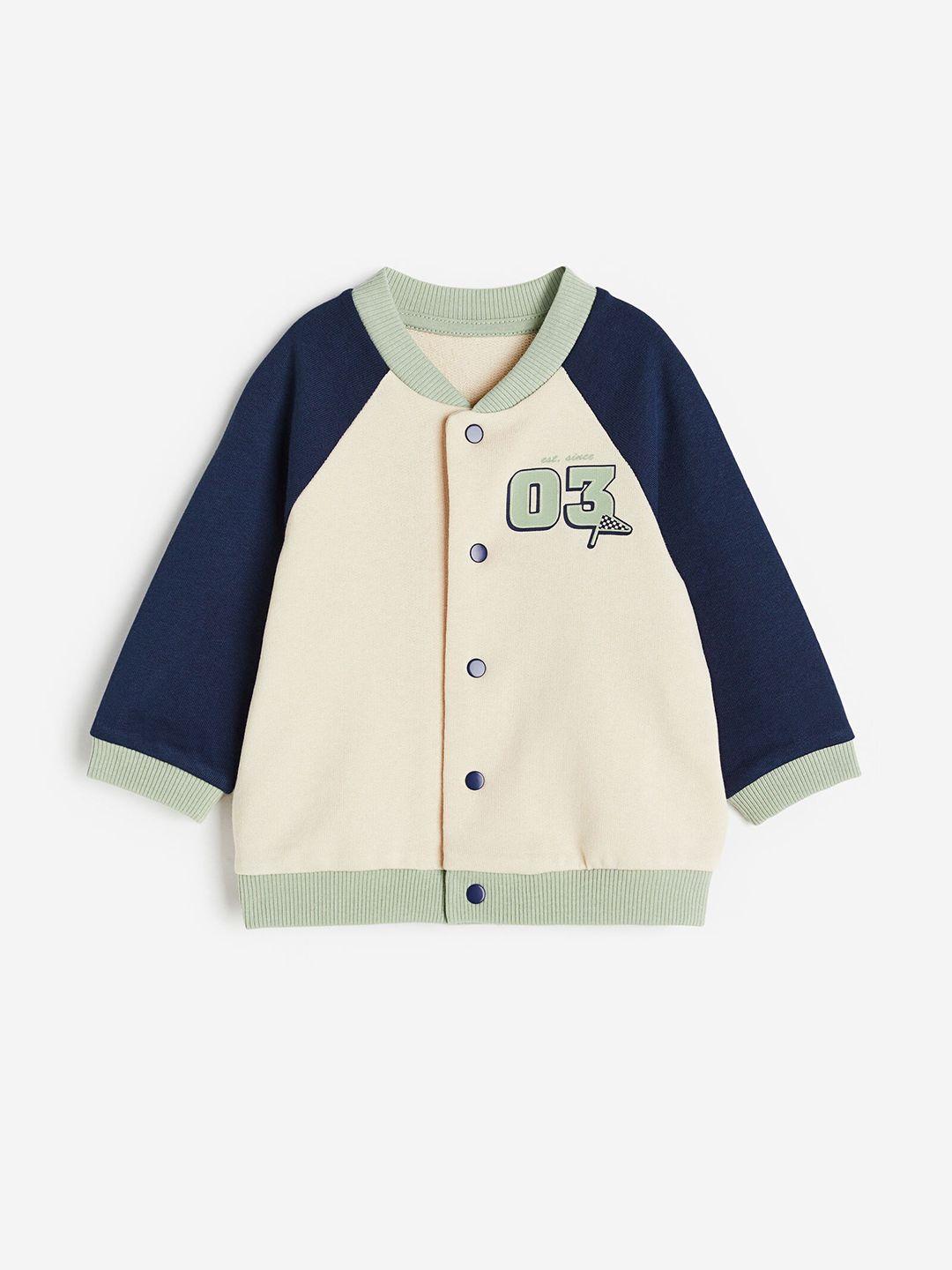 h&m infant boys color-blocked pure cotton sweatshirt cardigan