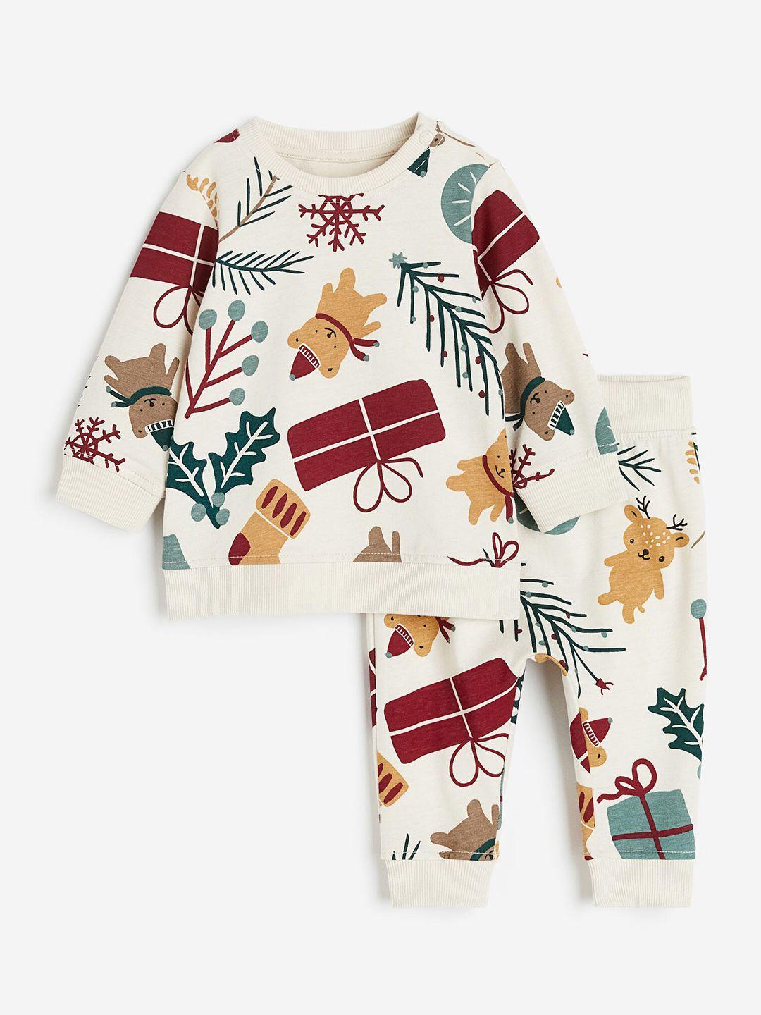 h&m infant boys printed pure cotton clothing set