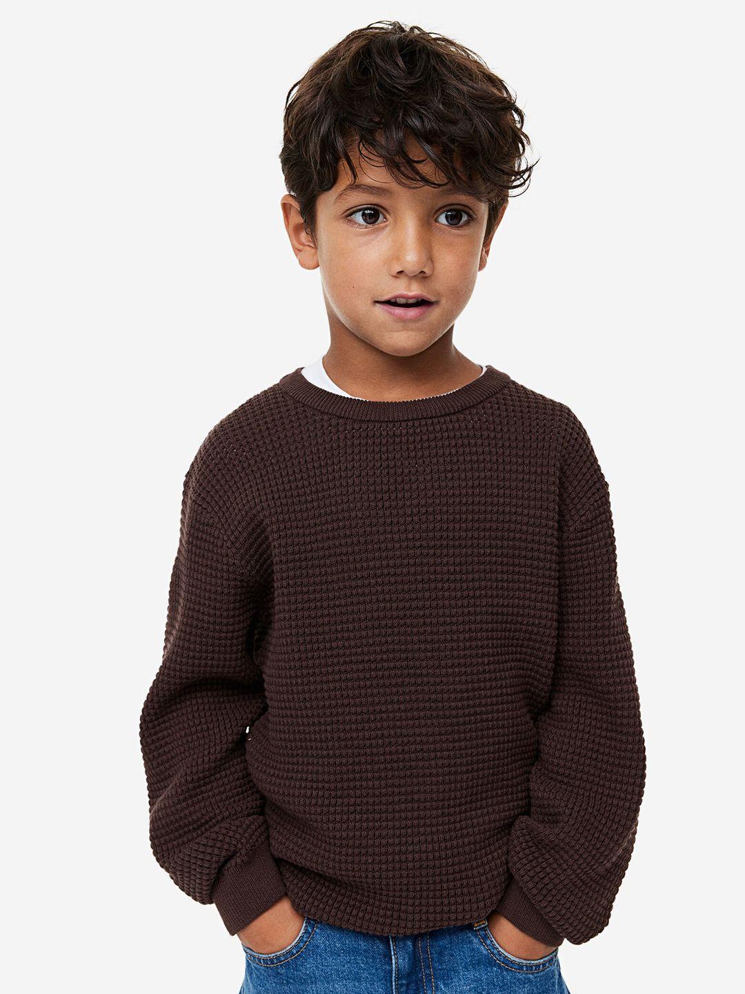 h&m infant boys pure cotton waffle-knit jumper