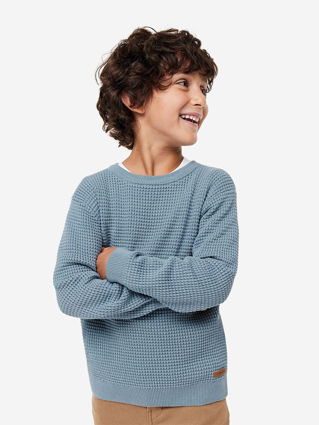 h&m infant boys pure cotton waffle-knit jumper