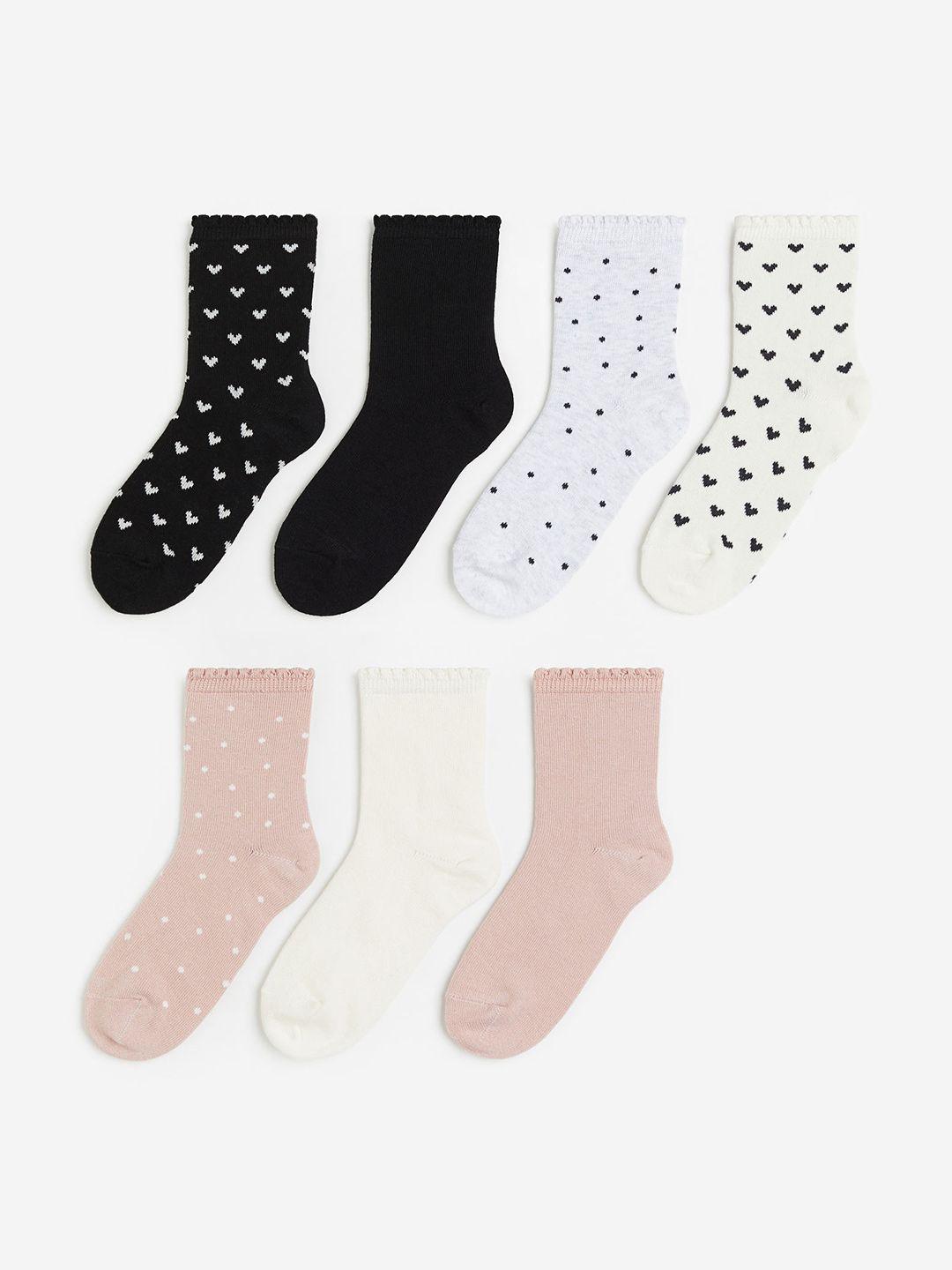 h&m infant girls pack of 7 ankle-length socks