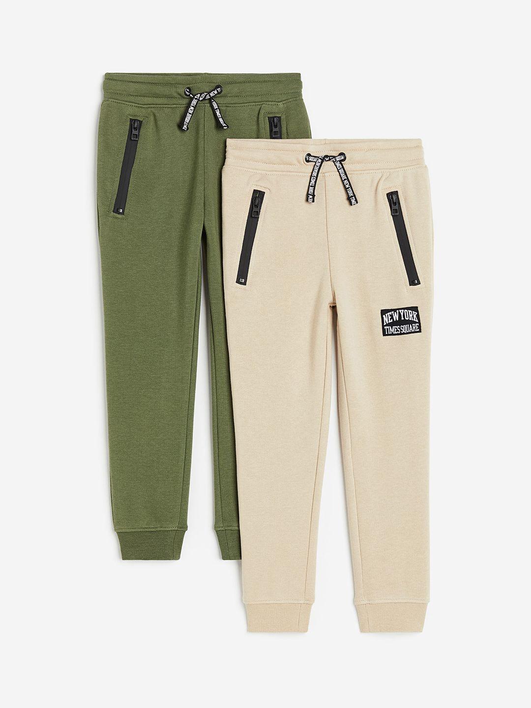 h&m kids-boys pack of 2 patchwork joggers