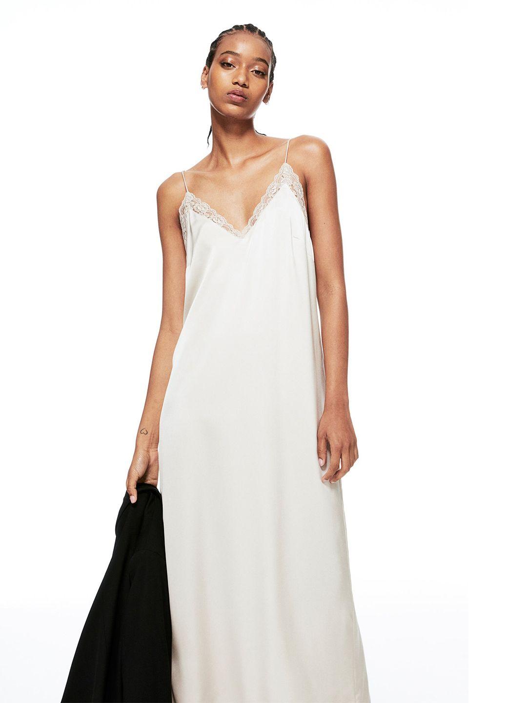 h&m lace-trimmed slip dress