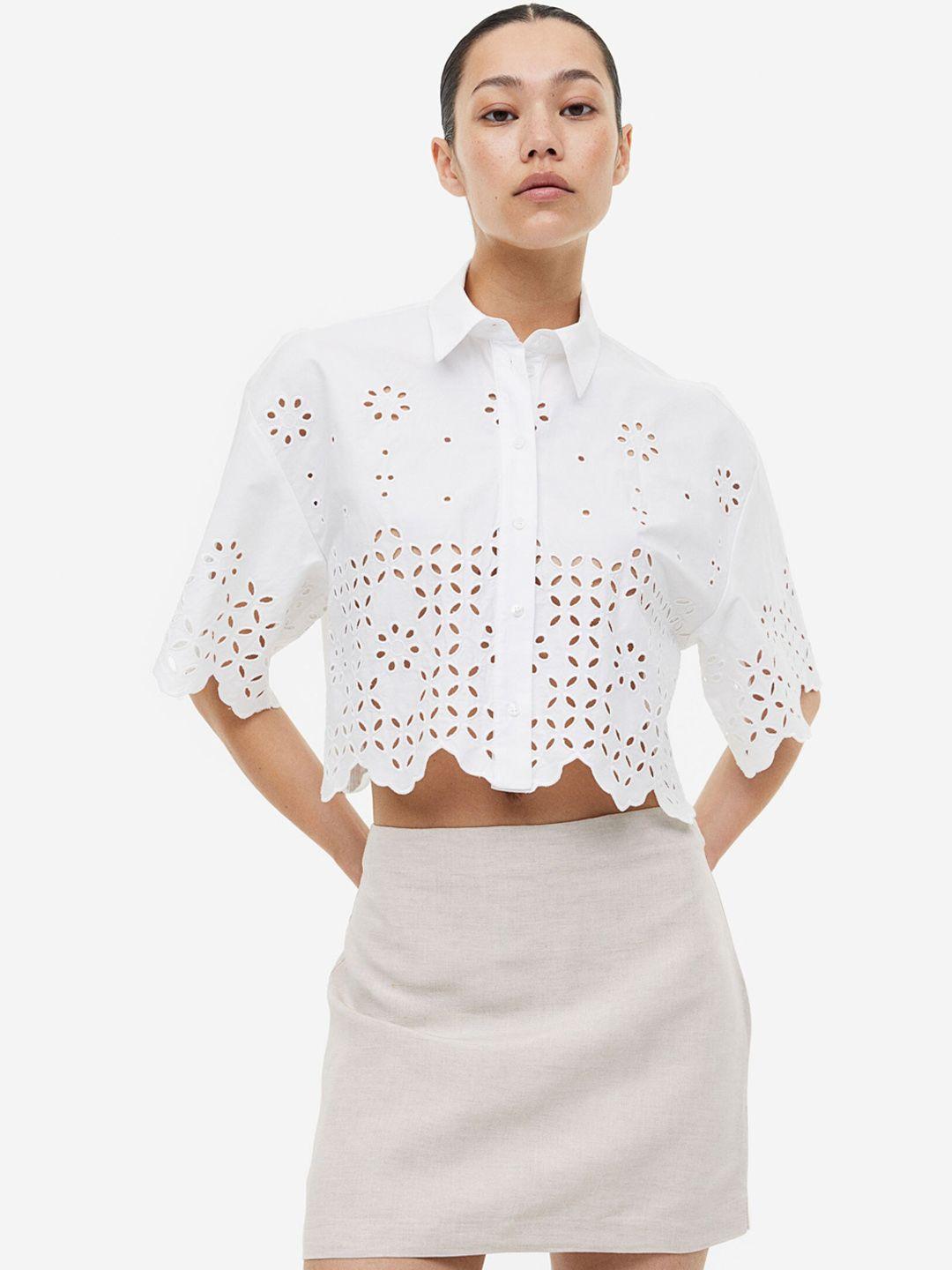 h&m linen-blend mini skirt