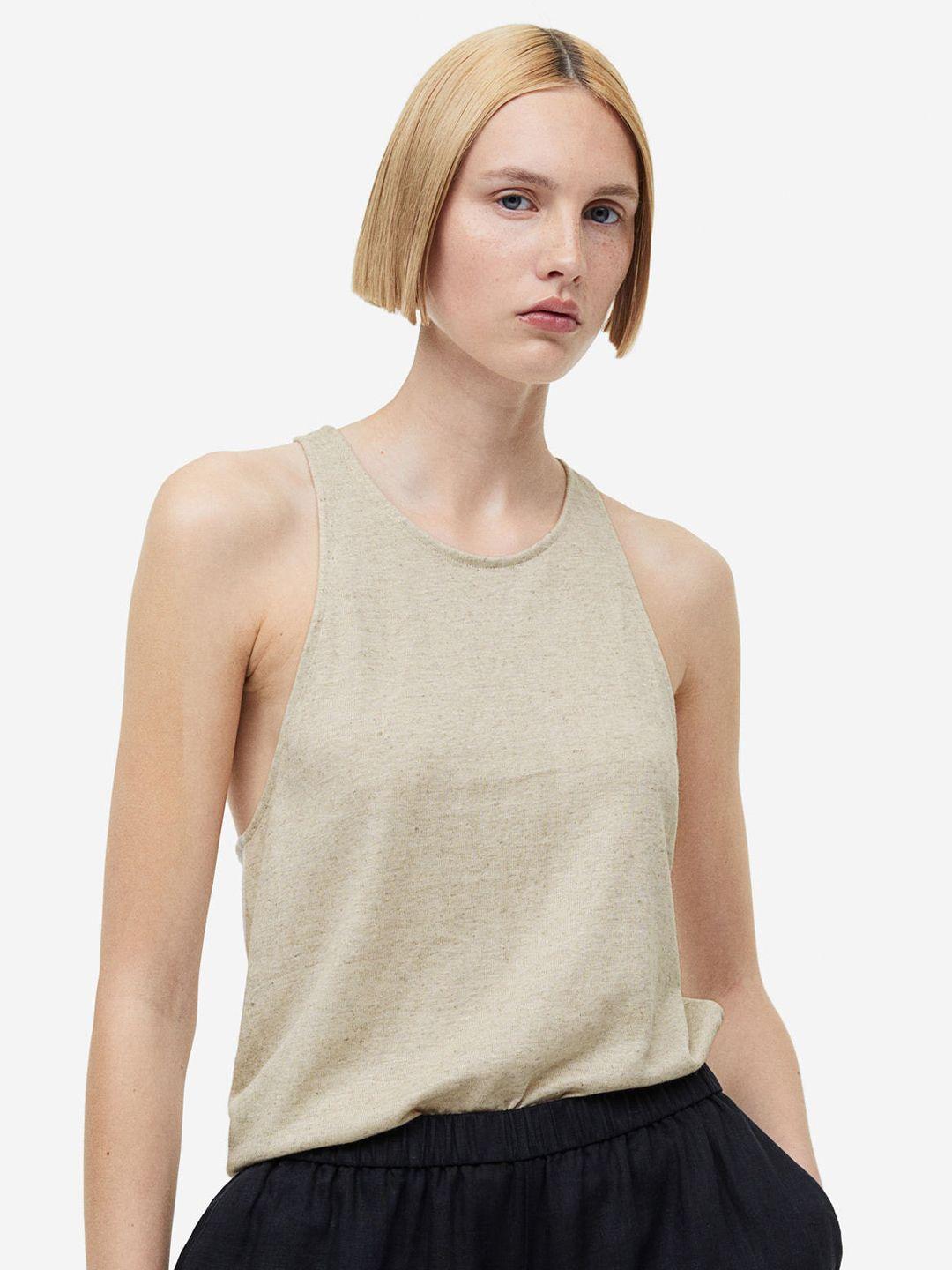 h&m linen-blend vest top