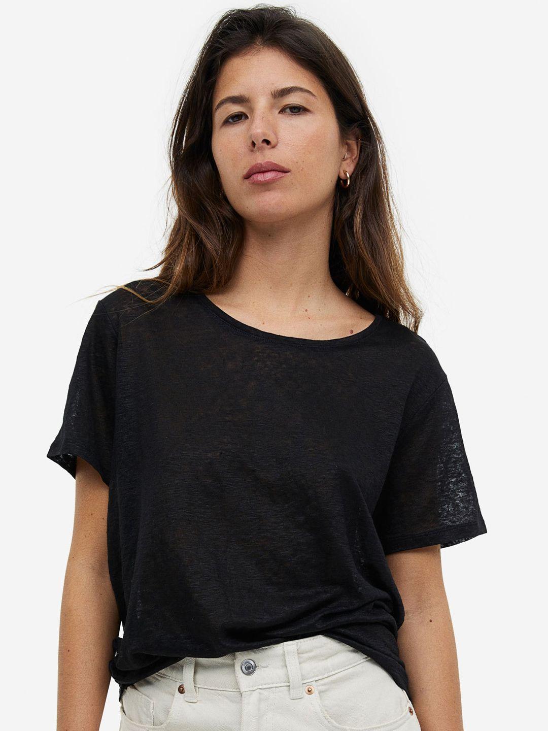 h&m linen jersey t-shirt