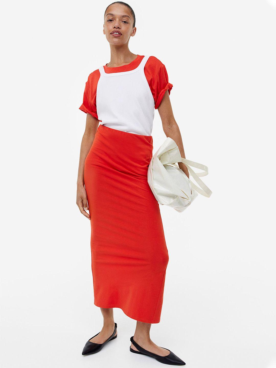 h&m long jersey skirt