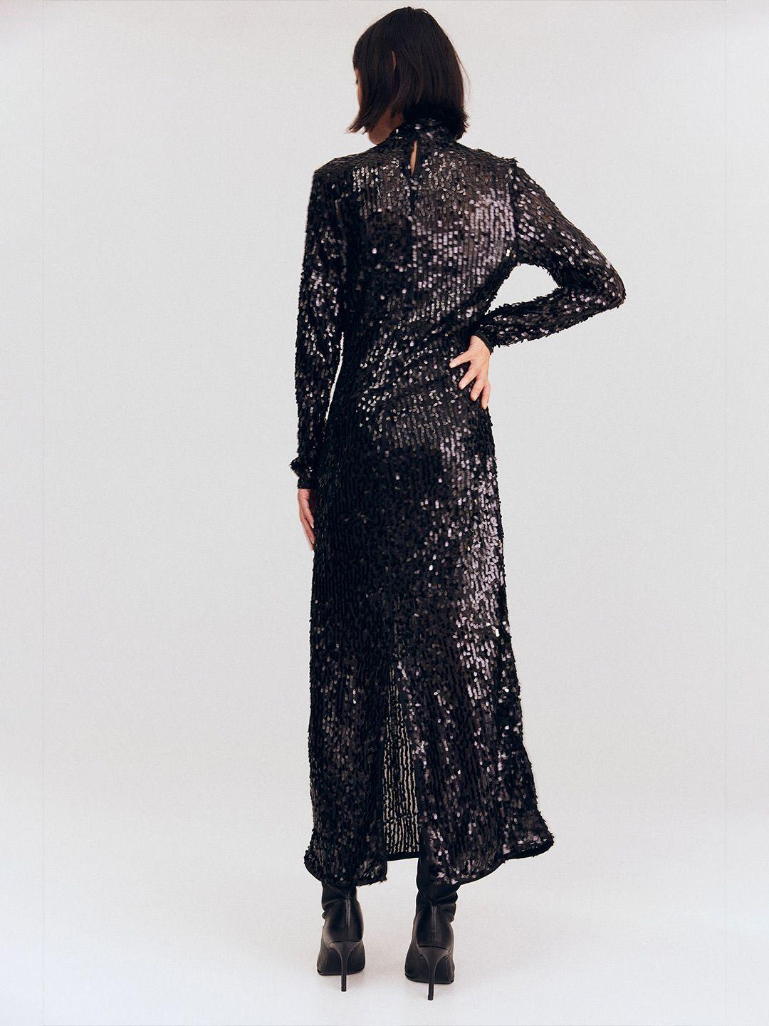 h&m long sequined dress