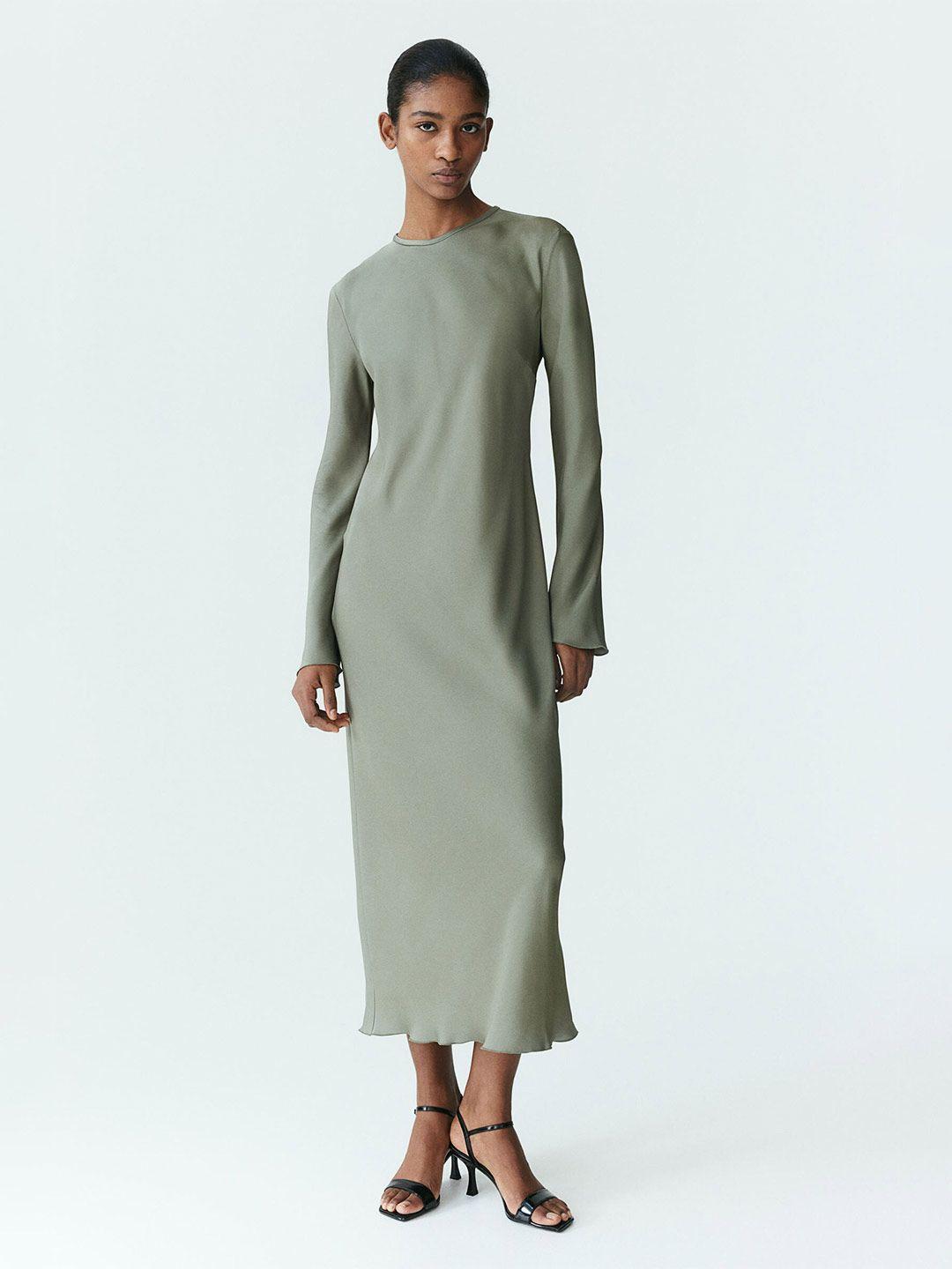 h&m long-sleeved midi dresses