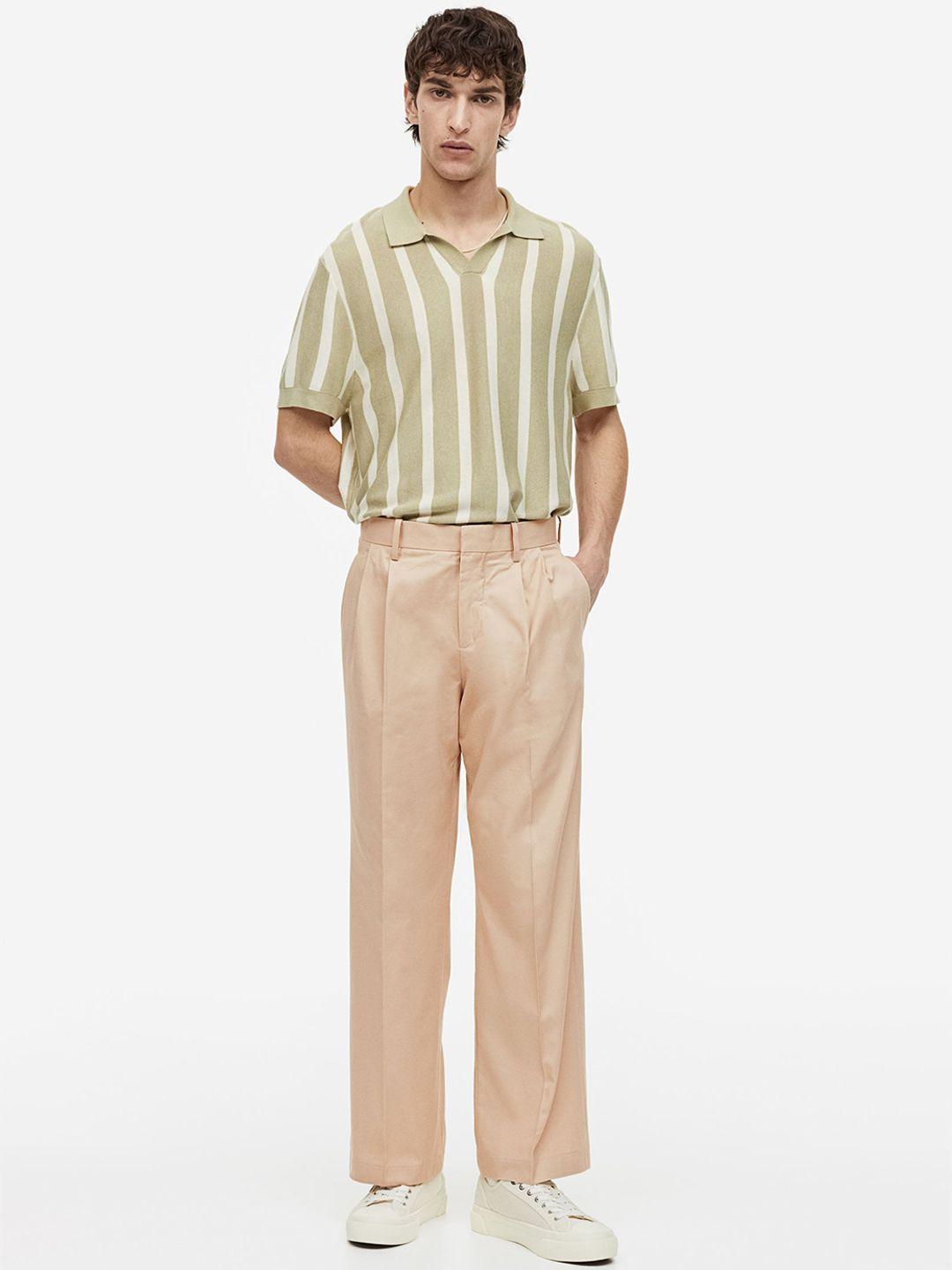 h&m loose fit tailored twill trousers