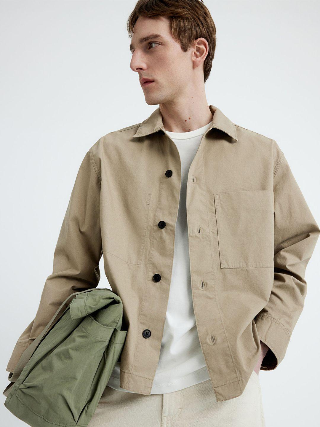 h&m loose fit twill overshirt