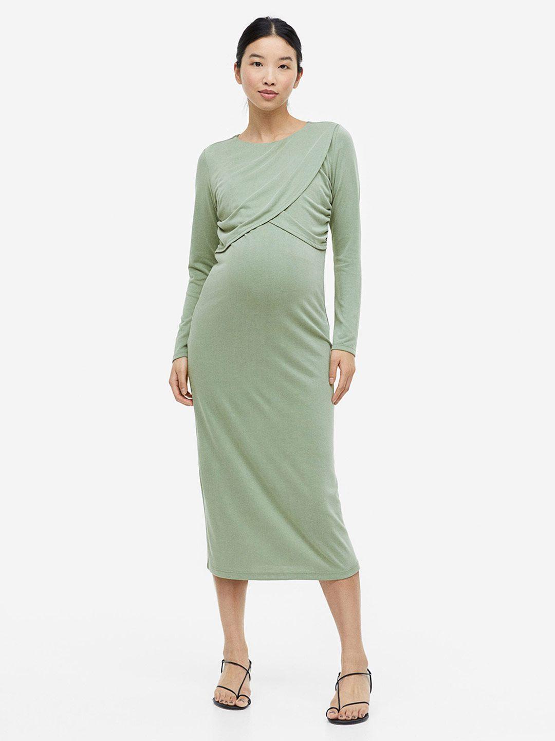 h&m mama gathered nursing dress