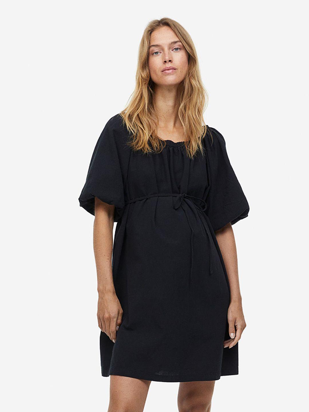 h&m mama off-the-shoulder cotton dress