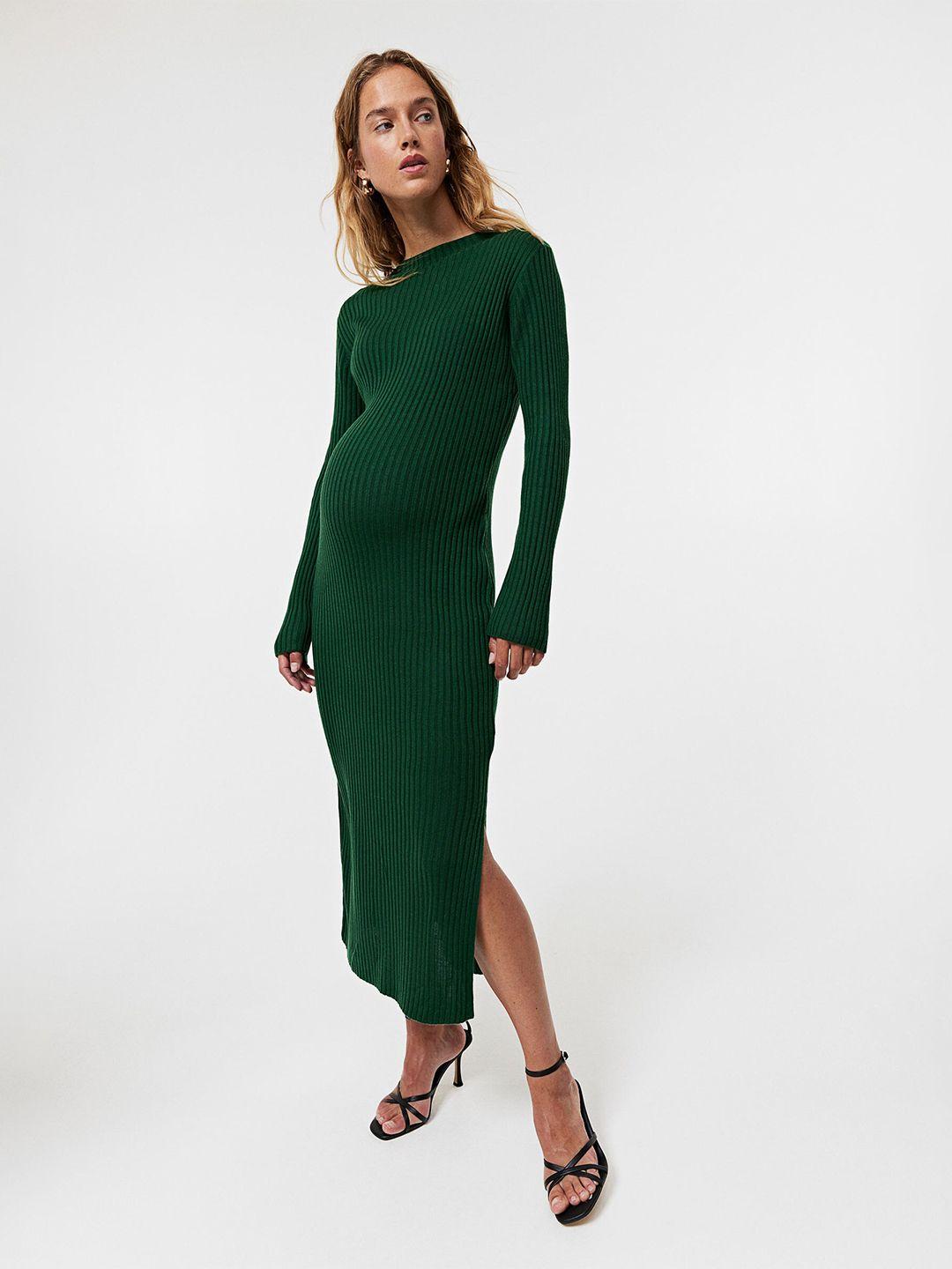 h&m mama rib-knit dress