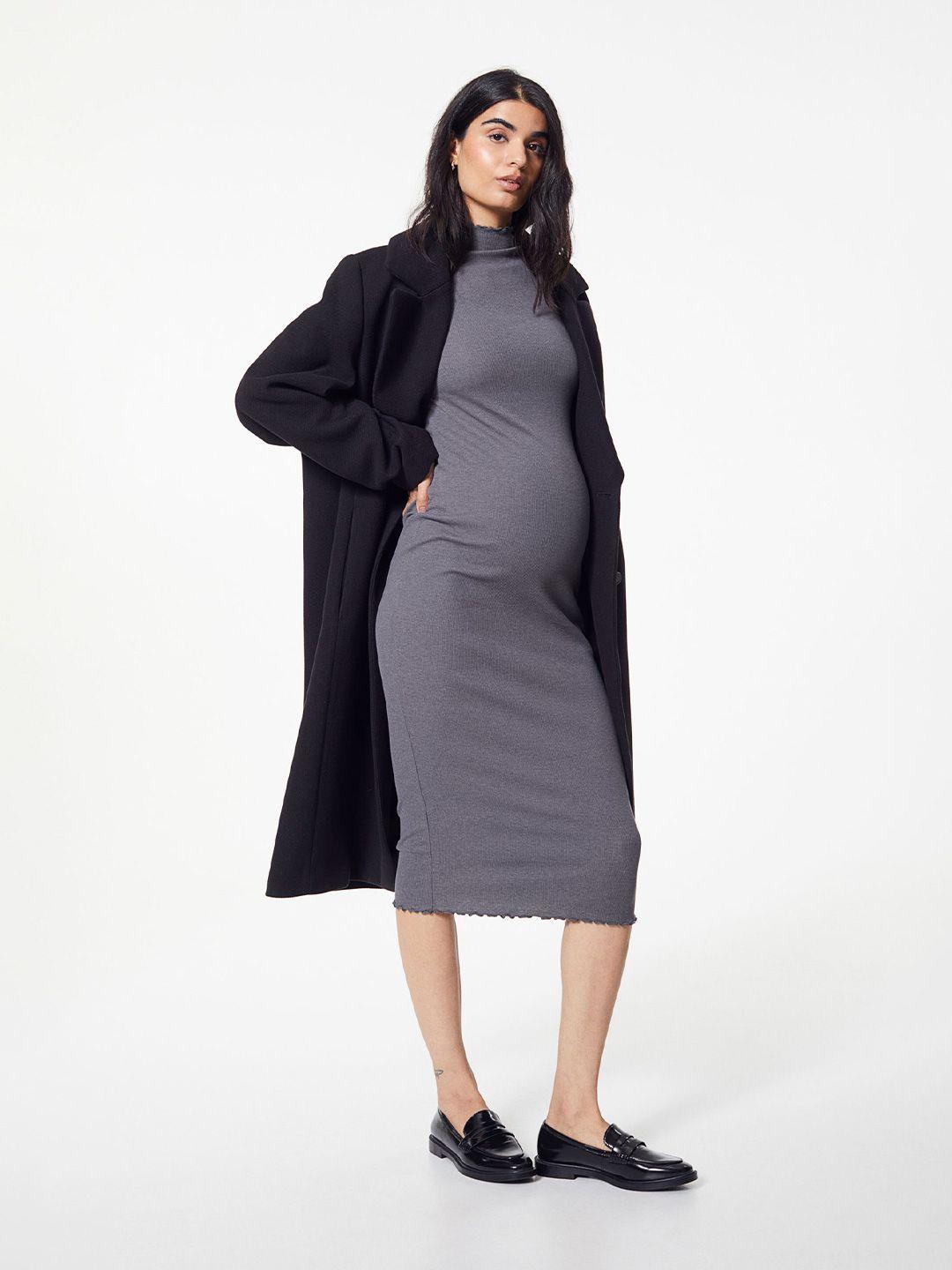 h&m mama ribbed jersey dress