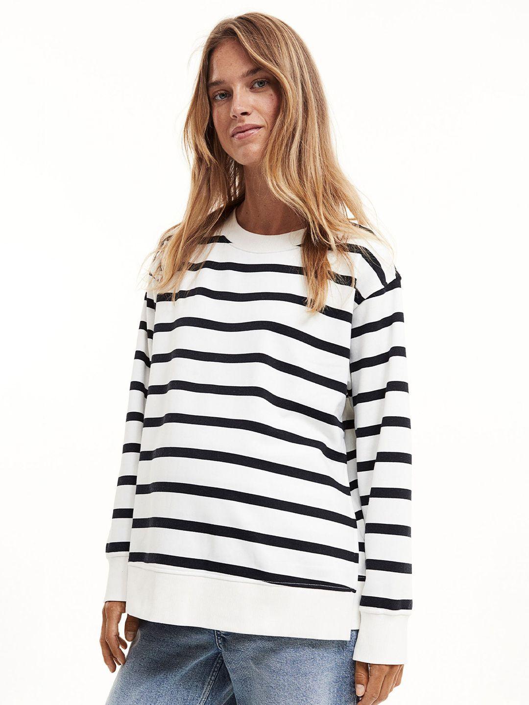 h&m mama women striped before & after maternity sweatshirts