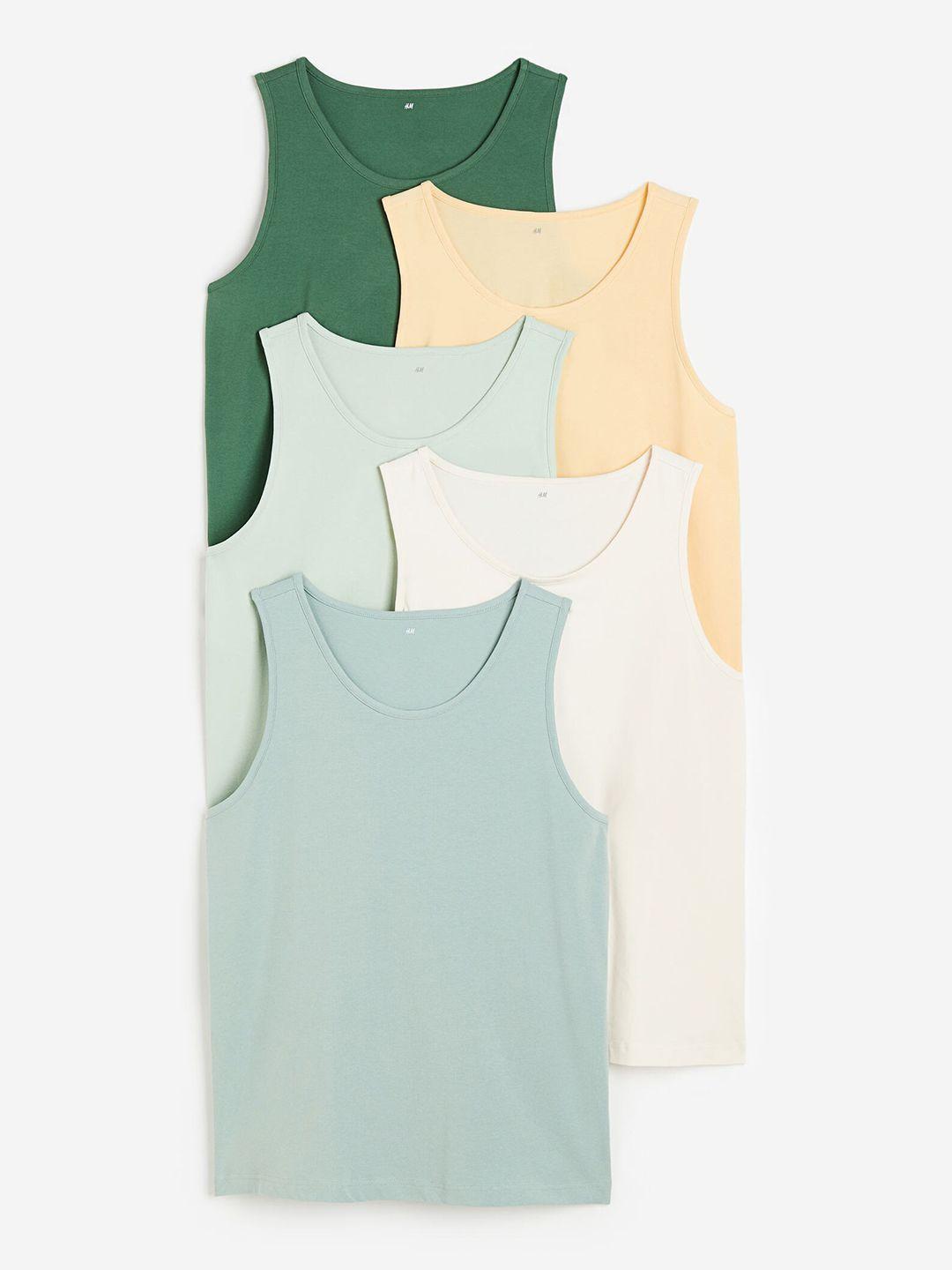 h&m men 5-pack regular fit vest tops