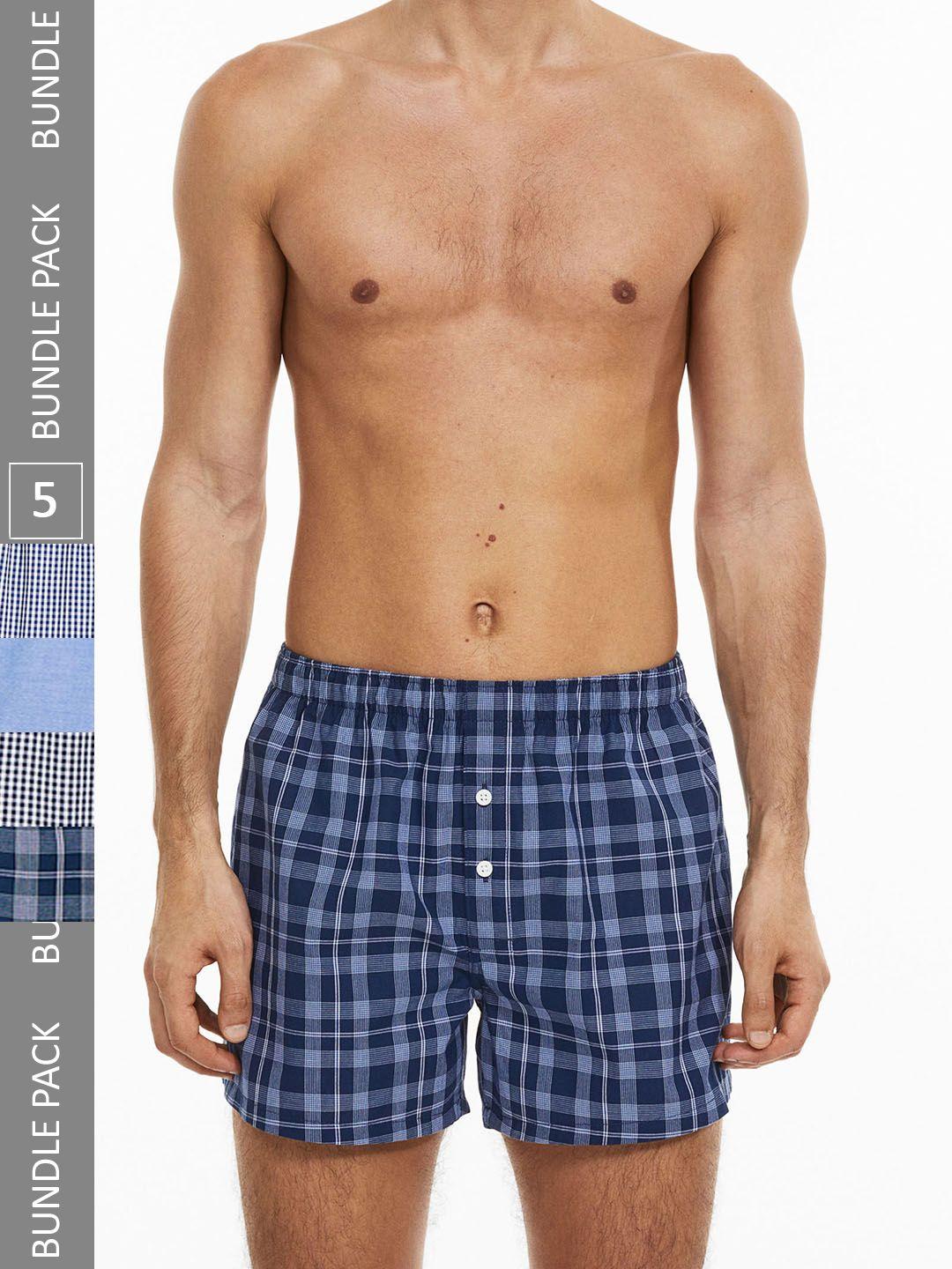 h&m men 5-pack woven cotton boxer shorts