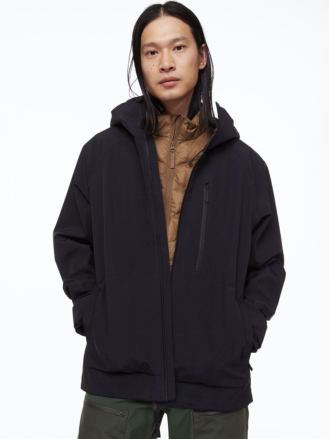 h&m men black 3-layer shell jacket in stormmove