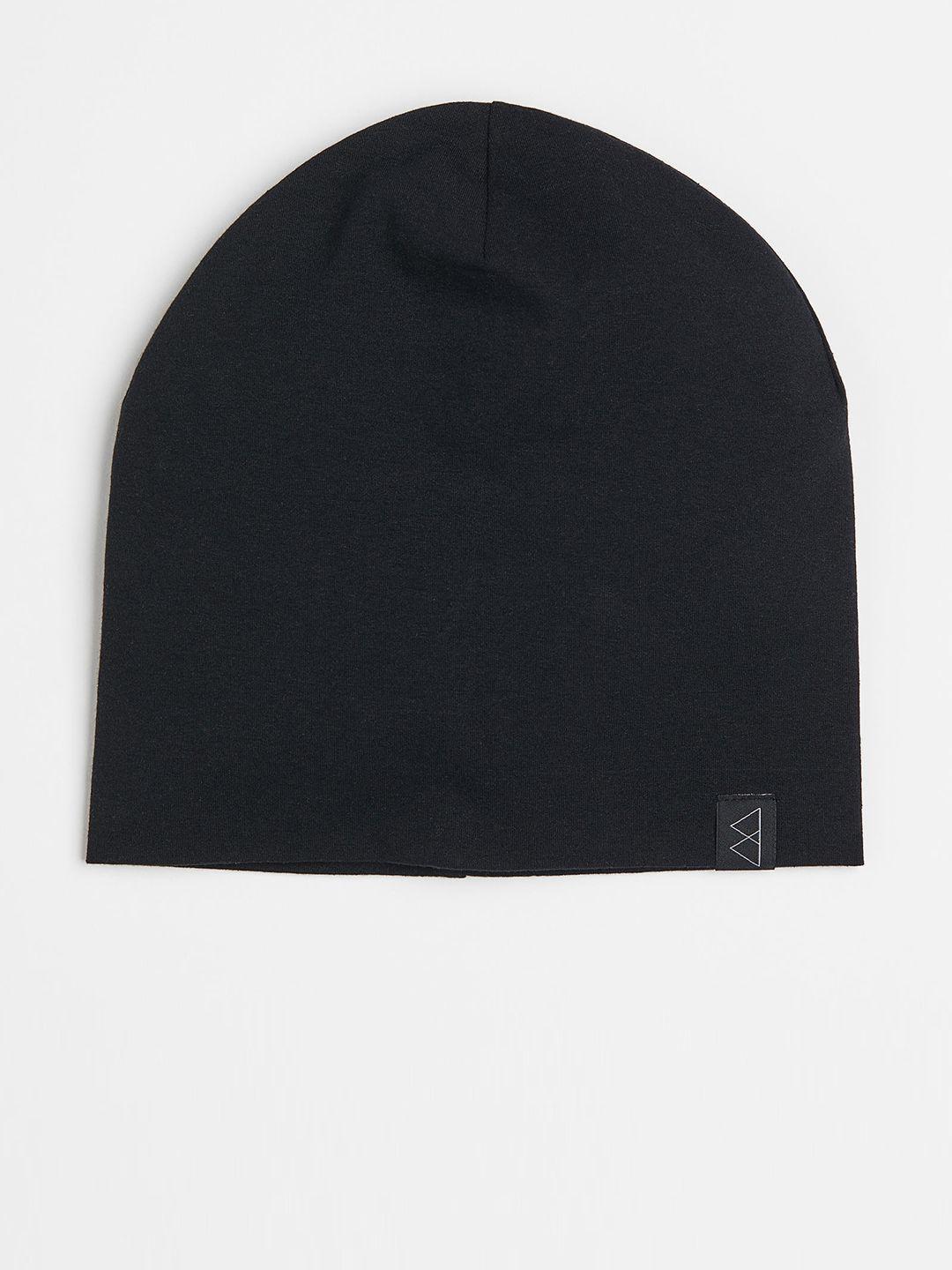 h&m men black solid jersey hat