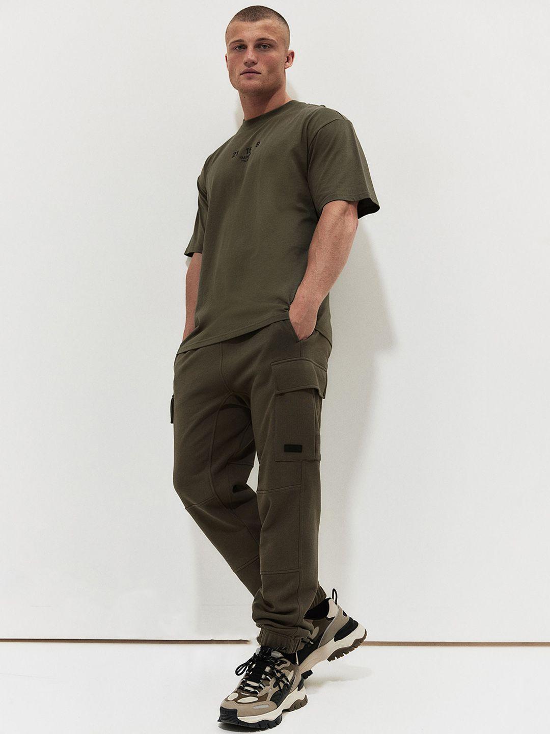 h&m men drymove cotton cargo joggers