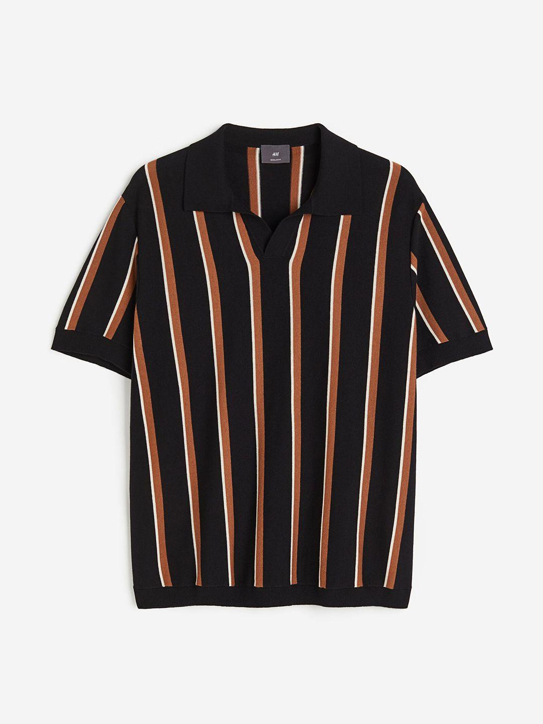 h&m men fine-knit polo t-shirt