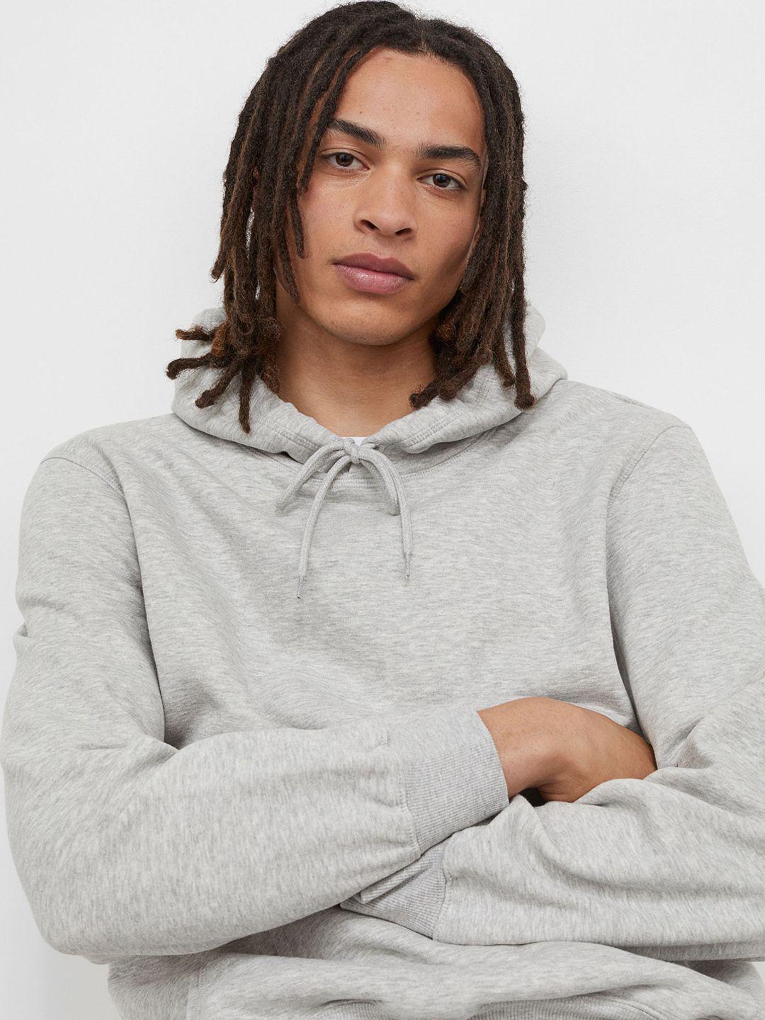 h&m men grey relaxed fit hoodie