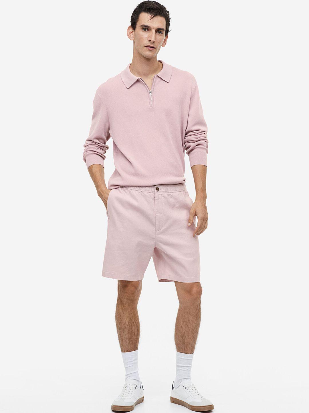 h&m men linen cotton shorts