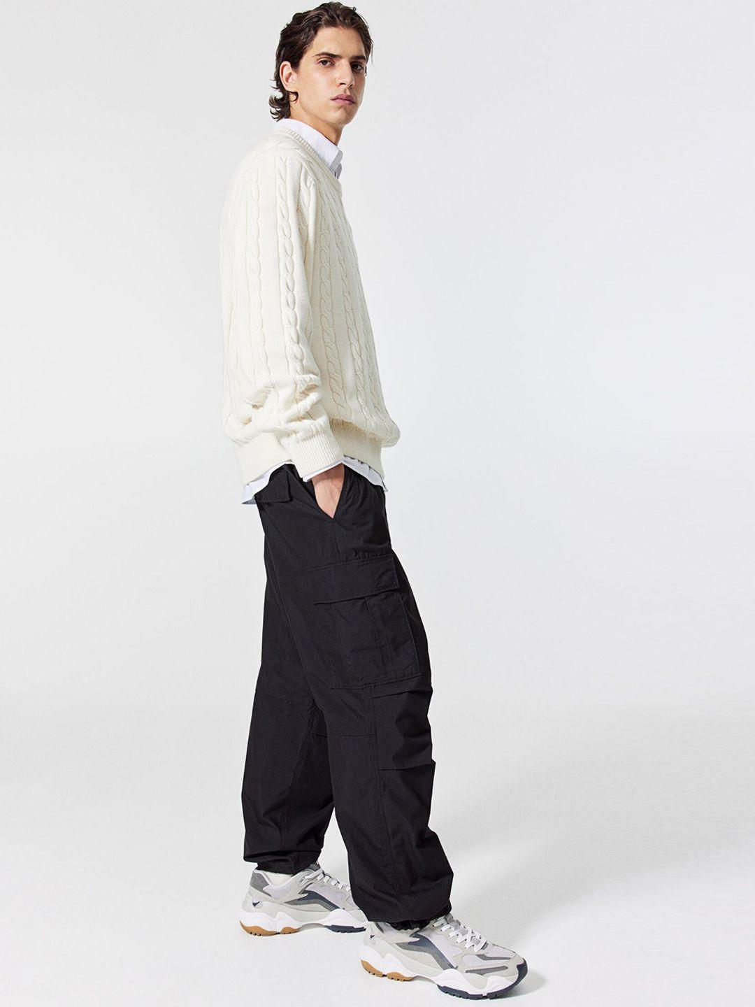 h&m men relaxed fit cargo trousers