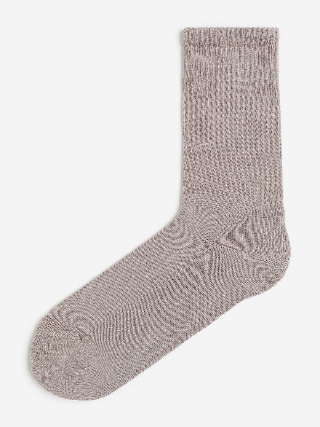 h&m men rib-knit calf-length socks