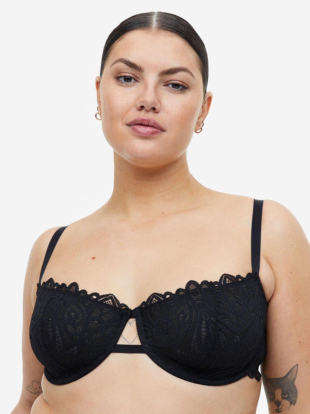 h&m non-padded underwired lace bra